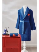 Özdilek Superman Hero Lisanslı Lacivert Şal Yaka Bornoz Seti XL - 9292 - 1