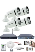 4 Kamera Güvenlik Seti - 5MP Sony SecuLens, 1080p HD AHD, Gece Renkli Görüş, 4x Ultra Warm LED, Colorvu Teknolojisi, V1 - 1