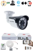 1 Kameralı Set - 5MP Sony SecuLensli 1080p Full HD AHD, 6 Atom LED, Gece Görüşlü, IP66 Plastik Kasa - 2