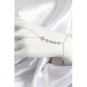 Pirinç Zirkon Taşlı Yıldız Model Gold Renk Kadın Şahmeran - TJ-SN687 - 1