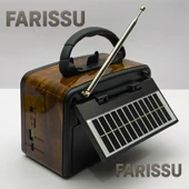 Taşınabilir Güneş Panelli Nostaljik Radyo Işıldaklı FM/AM/SW Desteği USB/TF Kart Girişli - 7