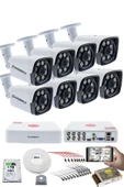 8'li Güvenlik Kamerası Seti - 5MP Sony SecuLensli 1080P Full HD AHD, 8 Ultra Warm LED, Gece Görüşlü, ColorVu Teknolojisi, Metal Kasa, Yüz Tanıma,V1 thumbnail 1