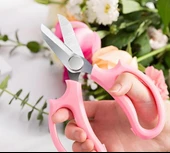 Bahçe Çiçek Makası, Keskin Paslanmaz Çelik Çiçek Makası, Budama Makası Çok Amaçlı Makas PEMBE - 2