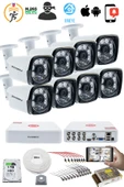 8'li Kamera Seti - 5MP Sony SecuLensli 1080P Full HD, 6 Atom LED, AHD Güvenlik Kamerası Seti, Gece Görüşlü, V1 - 2