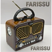 Taşınabilir Güneş Panelli Nostaljik Radyo Işıldaklı FM/AM/SW Desteği USB/TF Kart Girişli - 4