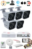 5 Kameralı Güvenlik Kamerası Seti - 5MP Sony SecuLensli 1080p Full HD AHD, 8 Ultra Warm LED, Gece Renkli Görüş, V1 thumbnail 2