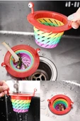 Lavabo Süzgeci Renkli 6 Kademeli Mutfak Gider Tıpası Lavabo Süzgeci thumbnail 1