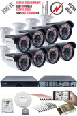 8 Kameralı Güvenlik Kamera Seti - Ekstra Uzun Mesafeli Güçlü, 5MP Sony Lens, 70m Dayanıklı Kablolama, 6 Atom LED, 1TB  H.D.D thumbnail 1