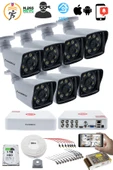 7'LI GÜVENLİK KAMERASI SETİ - 5MP Sony SecuLensli 1080p Full HD AHD, 8 Ultra Warm LED, Gece Renkli , V1 - 2