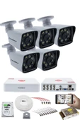 5 Kameralı Güvenlik Kamerası Seti - 5MP Sony SecuLensli 1080p Full HD AHD, 8 Ultra Warm LED, Gece Renkli Görüş, V1 thumbnail 1