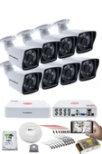 8 KAMERALI GÜVENLİK KAMERASI SETİ - 5MP Sony SecuLensli 1080P Full HD AHD, 6 Atom LED, Gece Görüşlü, IP66 Su Geçirmez, V1 - 1