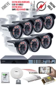 7 Kameralı Güvenlik Kamera Seti - Ekstra Uzun Mesafeli Güçlü, 5MP Sony Lens, 70m Dayanıklı Kablolama, 6 Atom LED, 1TB  H.D.D - 1