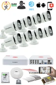 8'li Kamera Seti - 5MP Sony SecuLensli 1080P, 4 Warm LED, Gece Renkli, Full HD AHD Güvenlik Kamerası Seti, ColorVu, Plastik Kasa, Yüz Tanıma, V1 thumbnail 2