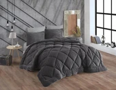 COMFORT YORGAN SETİ ÇİFT KİŞİLİK STRİPE ANTRASİT thumbnail 1