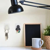 Lamba Şeklinde Mıknatıslı Duvar Tipi Anahtar Tutucu Askı Yapışkanlı Dekoratif Priz Yanı Anahtarlık Organizer - 6