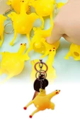 Yumurtlayan Tavuk Anahtarlık Esnek Silikon Figürlü Eğlenceli Stres Giderici Oyuncak Anahtarlık Çanta ve Cüzdan Süsü Komik Hediyelik Dekoratif Mini Aksesuar - 1