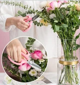 Bahçe Çiçek Makası, Keskin Paslanmaz Çelik Çiçek Makası, Budama Makası Çok Amaçlı Makas PEMBE - 3