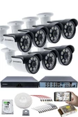 7'LI GÜVENLİK KAMERASI SETİ - 5MP Sony SecuLensli 1080p AHD, 8 Warm LED, Colorvu Gece Renkli Görüş, 1TB Disk thumbnail 1