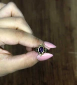 Doğal Taş Ametist Doğal Taşlı Antik Model Kadın Ayarlanabillir Yüzük euy78amt thumbnail 2