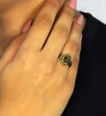 Doğal Taş Labradorit Doğal Taşlı Antik Model Kadın Ayarlanabillir Yüzük euy78lbt thumbnail 2