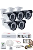 5 Kameralı 5MP Sony SecuLensli 1080p Full HD AHD Güvenlik Kamerası Seti, 6 Atom LED, Gece Görüşlü, IP66 Plastik Kasa,V1 thumbnail 1