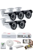 5 Kameralı Güvenlik Kamerası Seti - 5MP Sony SecuLensli 1080p AHD, 8 Warm LED, Colorvu Gece Renkli Görüşlü, V1 - 1