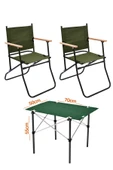 2 Adet 120 Kg kapasiteli Katlanır Kamp Sandalyesi ve 50x70 Kamp Masası Seti-2-AS-5070-Y - 1