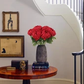 Yapay Çiçek Krizantem Kırmızı 90cm Tek Dal Kumaş Çiçek Uzun Dal thumbnail 4