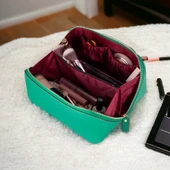 Ella Kadın Seyahat Kozmetik Bakım Makyaj Çantası Organizer Yeşil thumbnail 3