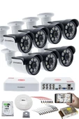 7'LI GÜVENLİK KAMERASI SETİ - 5MP Sony SecuLensli 1080p AHD, 8 Warm LED, Colorvu Gece Renkli Görüş, 1TB Disk,V1 thumbnail 1