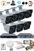 7'LI GÜVENLİK KAMERASI SETİ - 5MP Sony SecuLensli 1080p Full HD AHD, 8 Ultra Warm LED, Gece Renkli , Plastik Kasa - 2
