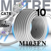 MN6 M103FN 10 Metre Internet Kablosu/Gigabit Destekli-UTP-CAT6/iç Mekan Uyumlu-ethernet Kablosu 10 Metre - 1