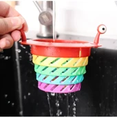 Lavabo Süzgeci Renkli 6 Kademeli Mutfak Gider Tıpası Lavabo Süzgeci thumbnail 2