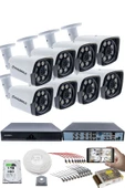 8'li Güvenlik Kamerası Seti - 5MP Sony SecuLensli 1080P Full HD AHD, 8 Ultra Warm LED, Gece Görüşlü, ColorVu Teknolojisi, Metal Kasa, Yüz Tanıma - 1