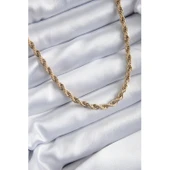 Gold Renk 316 L Çelik  60 cm Burgu Model Kadın Kolye Vice-5353 - 1