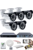 5 Kameralı Güvenlik Kamerası Seti - 5MP Sony SecuLensli 1080p AHD, 8 Warm LED, Colorvu Gece Renkli Görüş thumbnail 1