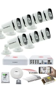 7'LI KAMERA SETİ - 5MP Sony SecuLensli 1080P, 4 Warm LED,Gece Renkli, Full HD AHD Güvenlik Kamerası Seti, ColorVu,V1 - 1