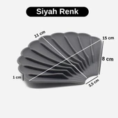 Siyah Renk Kaymaz İstiridye Şekilli Silikon Sabunluk Sabun Depolama Tutucu ve Taşınabilir Sabunluk Plakası thumbnail 2