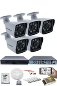5 Kameralı Güvenlik Kamerası Seti - 5MP Sony SecuLensli 1080p Full HD AHD, 8 Ultra Warm LED, Gece Renkli Görüş, Plastik Kasa thumbnail 1