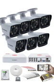 7'LI GÜVENLİK KAMERASI SETİ - 5MP Sony SecuLensli 1080p Full HD AHD, 8 Ultra Warm LED, Gece Renkli , V1 - 1