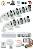 7'LI KAMERA SETİ - 5MP Sony SecuLensli 1080P, 4 Warm LED,Gece Renkli, Full HD AHD Güvenlik Kamerası Seti, ColorVu,V1 - 2