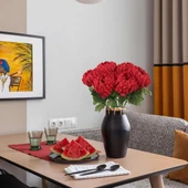 9lu Set Yapay Çiçek Krizantem Karışık Renk 90cm Tek Dal Kumaş Çiçek Uzun Dal - 6