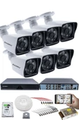 7 KAMERALI GÜVENLİK KAMERASI SETİ - 5MP Sony SecuLensli 1080P Full HD AHD, 6 Atom LED, Gece Görüşlü, IP66 Su Geçirmez, Plastik Kasa - 1