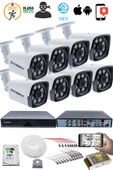 8'li Güvenlik Kamerası Seti - 5MP Sony SecuLensli 1080P Full HD AHD, 8 Ultra Warm LED, Gece Görüşlü, ColorVu Teknolojisi, Metal Kasa, Yüz Tanıma - 2