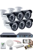 6'lı Kamera Seti 5MP Sony SecuLensli 1080p, 6 Atom LED, Full HD AHD Güvenlik Kamerası Seti , Gece Görüşlü, IP66 Plastik Kasa thumbnail 1