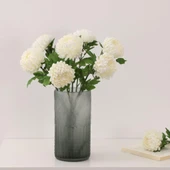 Yapay Çiçek Krizantem Beyaz 90cm Tek Dal Kumaş Çiçek Uzun Dal - 3