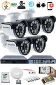 5 Kameralı Güvenlik Kamerası Seti - 5MP Sony SecuLensli 1080p AHD, 8 Warm LED, Colorvu Gece Renkli Görüş thumbnail 2