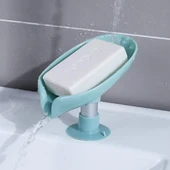 Yeşil ve Gri Vantuzlu Su Giderli Sabunluk Şık Tasarımlı Su Tutmaz Katı Sabunluk thumbnail 5