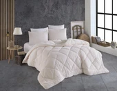 COMFORT YORGAN SETİ ÇİFT KİŞİLİK STRİPE KREM thumbnail 1