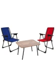 Exent 45x60 Katlanır Masa + 2 Adet Kamp Sandalyesi, Çift dikişli 120 kg kapasiteli-KIR-LAC-ATL thumbnail 1